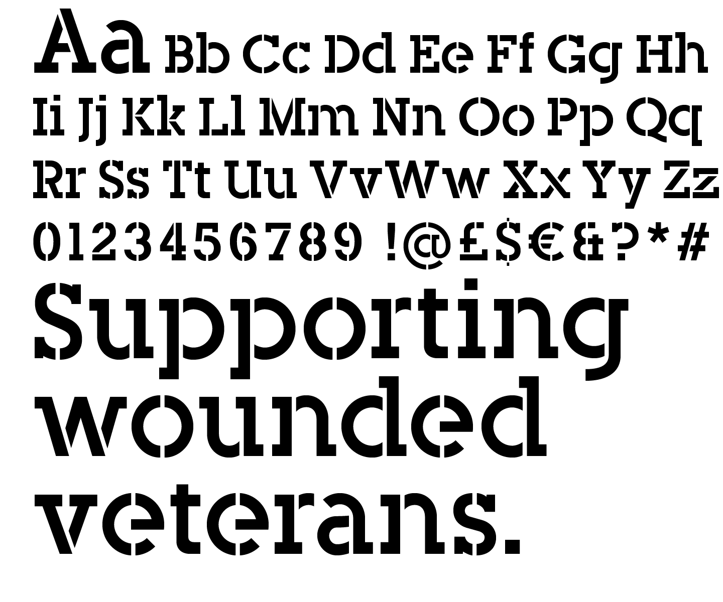 Bespoke type for Blesma charity